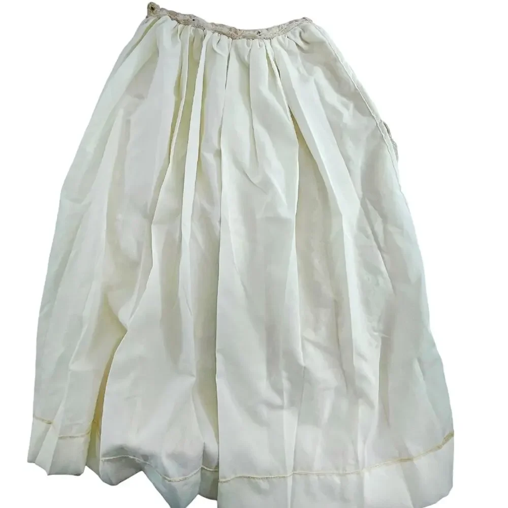 Vintage Baptism Christening Infant Gown Detachable Train w/ Veil Ivory Doll